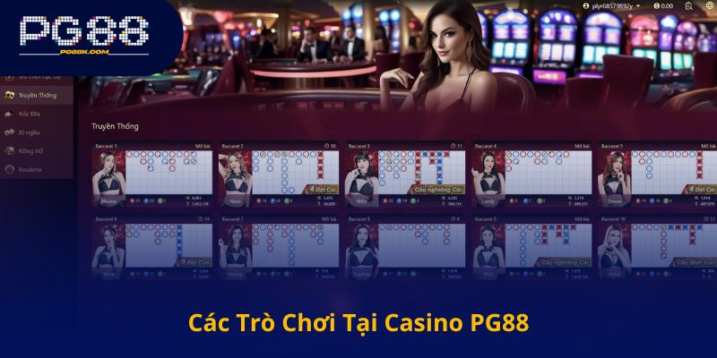 Các Trò Chơi Tại Casino PG88