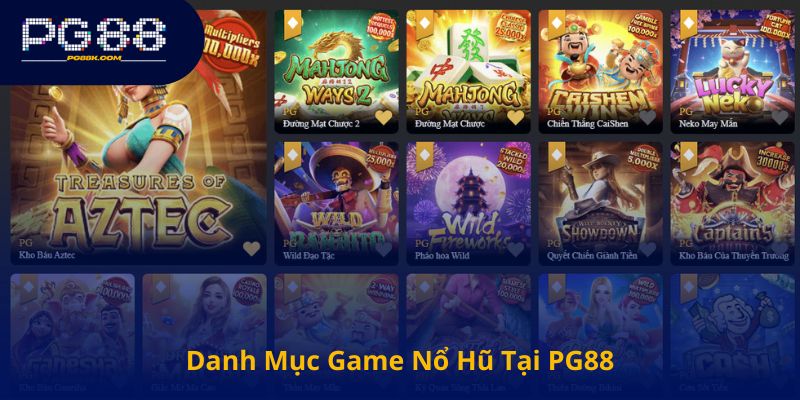 Danh Mục Game Nổ Hũ Tại PG88